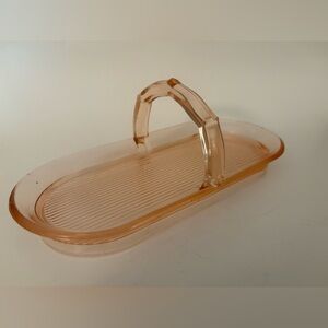 Depression Glass Dish Pink with Handle